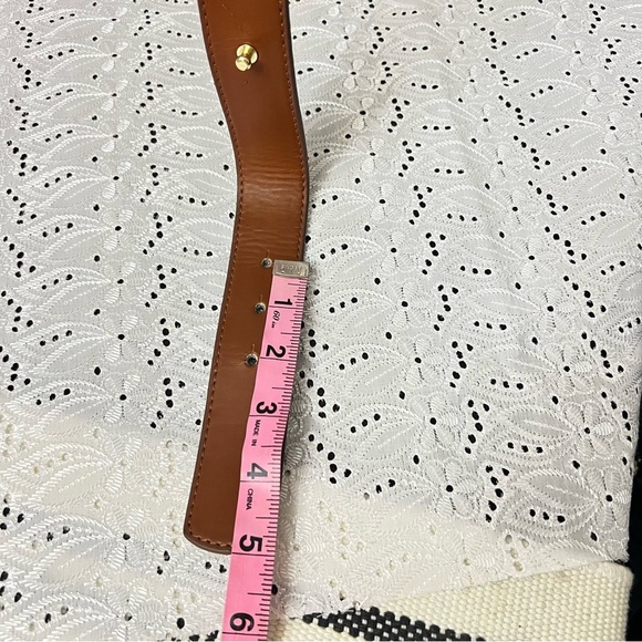 Lauren Ralph Lauren Womens Equestrian Gold Ring Brown Faux Leather Belt Size 10 - Picture 7 of 7